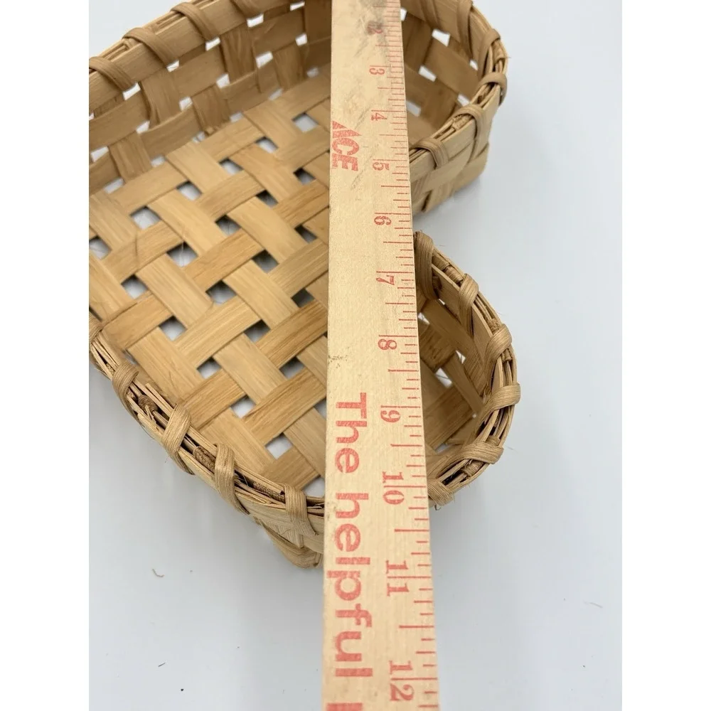 Heart Shaped‎ Wicker Wood Woven Basket Set Of 2